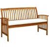Image de vidaXL - Tuinbank - met - kussen - 147 - cm - massief - acaciahout