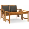 Image de vidaXL - 2-delige - Loungeset - met - donkergrijze - kussens - massief - hout