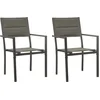 Image de vidaXL - Tuinstoelen - 2 - st - textileen - en - staal - grijs - en - antracietkleurig