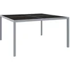 Image de vidaXL - Tuintafel - 130x130x72 - cm - staal - en - glas - grijs