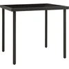Image de vidaXL - Tuintafel - 80x80x72 - cm - glas - en - staal - antracietkleurig