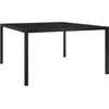Image de vidaXL - Tuintafel - 130x130x72 - cm - staal - en - glas - zwart