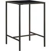 Image de vidaXL - Tuinbartafel - 70x70x110 - cm - poly - rattan - en - glas - bruin