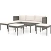 Image de vidaXL - 6-delige - Loungeset - met - kussens - poly - rattan - grijs