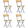 Image de vidaXL - Opklapbare - bistrostoele - 4 - stuks - van - massief - acaciahout