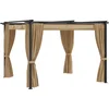 Image de vidaXL - Prieel - met - gordijnen - 3x3 - m - staal - taupe