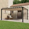Image de vidaXL - Prieel - met - lamellendak - 3x3 - m - stof - en - aluminium - antracietkleurig