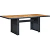 Image de vidaXL - Tuintafel - poly - rattan - en - massief - acaciahout - donkergrijs