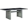 Image de vidaXL - Tuintafel - poly - rattan - en - gehard - glas - lichtgrijs