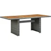 Image de vidaXL - Tuintafel - poly - rattan - en - massief - acaciahout - lichtgrijs