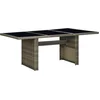Image de vidaXL - Tuintafel - poly - rattan - en - gehard - glas - bruin