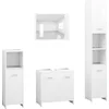 Image de vidaXL - 4-delige - Badkamermeubelset - bewerkt - hout - wit