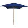 Image de vidaXL - Parasol - met - houten - paal - 200x300 - cm - blauw