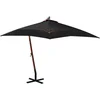Image de vidaXL - Zweefparasol - met - paal - 3x3 - m - massief - vurenhout - zwart