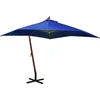 Image de vidaXL - Zweefparasol - met - paal - 3x3 - m - massief - vurenhout - azuurblauw