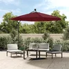 Image de vidaXL - Zweefparasol - met - LED - en - stalen - paal - wijnrood