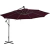 Image de vidaXL - Zweefparasol - met - LED-verlichting - 350 - cm - bordeauxrood