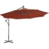 Image de vidaXL - Zweefparasol - met - LED-verlichting - 350 - cm - terracottakleurig