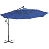 Image de vidaXL - Zweefparasol - met - LED-verlichting - 350 - cm - azuurblauw