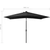 Image de vidaXL - Parasol - met - LED's - en - stalen - paal - 2x3 - m - Zwart