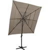 Image de vidaXL - Parasol - 4-laags - met - aluminium - paal - 250x250 - cm - taupe