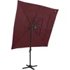 Image de vidaXL - Parasol - 4-laags - met - aluminium - paal - 250x250 - cm - bordeauxrood