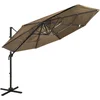 Image de vidaXL - Parasol - 4-laags - met - aluminium - paal - 3x3 - m - taupe