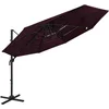 Image de vidaXL - Parasol - 4-laags - met - aluminium - paal - 3x3 - m - bordeauxrood