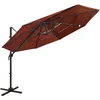Image de vidaXL - Parasol - 4-laags - met - aluminium - paal - 3x3 - m - terracottakleurig