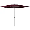 Image de vidaXL - Parasol - 3-laags - met - aluminium - paal - 2,5x2,5 - m - bordeauxrood