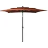 Image de vidaXL - Parasol - 3-laags - met - aluminium - paal - 2,5x2,5 - m - terracottakleurig