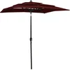 Image de vidaXL - Parasol - 3-laags - met - aluminium - paal - 2x2 - m - bordeauxrood