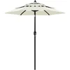 Image de vidaXL - Parasol - 3-laags - met - aluminium - paal - 2 - m - zandkleurig