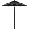 Image de vidaXL - Parasol - 3-laags - met - aluminium - paal - 2 - m - zwart