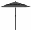 Image de vidaXL - Parasol - 3-laags - met - aluminium - paal - 2,5 - m - antracietkleurig