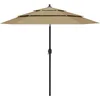 Image de vidaXL - Parasol - 3-laags - met - aluminium - paal - 2,5 - m - taupe