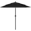 Image de vidaXL - Parasol - 3-laags - met - aluminium - paal - 2,5 - m - zwart