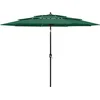 Image de vidaXL - Parasol - 3-laags - met - aluminium - paal - 3 - m - groen