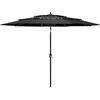 Image de vidaXL - Parasol - 3-laags - met - aluminium - paal - 3 - m - antracietkleurig