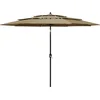 Image de vidaXL - Parasol - 3-laags - met - aluminium - paal - 3 - m - taupe