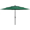 Image de vidaXL - Parasol - 3-laags - met - aluminium - paal - 3,5 - m - groen