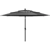 Image de vidaXL - Parasol - 3-laags - met - aluminium - paal - 3,5 - m - antracietkleurig