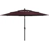 Image de vidaXL - Parasol - 3-laags - met - aluminium - paal - 3,5 - m - bordeauxrood