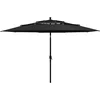 Image de vidaXL - Parasol - 3-laags - met - aluminium - paal - 3,5 - m - zwart