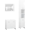 Image de vidaXL - 3-delige - Badkamermeubelset - bewerkt - hout - wit