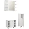 Image de vidaXL - 3-delige - Badkamermeubelset - bewerkt - hout - wit
