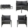 Image de vidaXL - 4-delige - Loungeset - met - kussens - poly - rattan - grijs