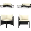 Image de vidaXL - 5-delige - Loungeset - met - kussens - poly - rattan - zwart