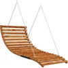 Image de vidaXL - Schommelbed - 115x147x46 - cm - gebogen - hout - met - teakafwerking