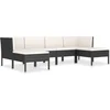 Image de vidaXL - 6-delige - Loungeset - met - kussens - poly - rattan - zwart
